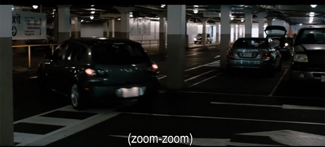 A screenshot from Knowing (2008) showing a parody caption: 