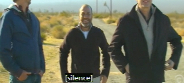 Screenshot from Jon Benjamin Has a Van featuring a "silence" caption